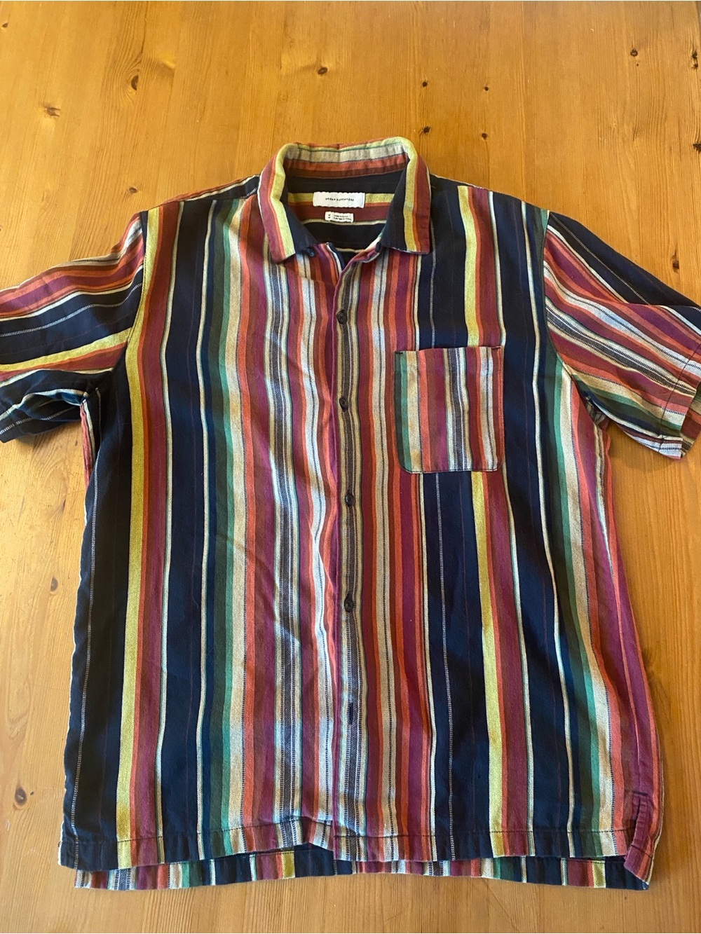 Urban Outfitters Multicolor Striped Short-Sleeve Button-Up Shirt